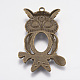 Style tibétain grand hibou dos ouvert pendentif supports cabochons pour Halloween X-TIBEP-768-AB-NR-2