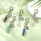 Wire Wrapped Mixed Gemstones Bullet Pendant Decorations HJEW-JM01061-2