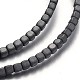 2-Loop Non-Magnetic Synthetic Hematite Beaded Bracelets G-F230-22-3