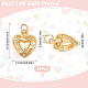 SUNNYCLUE 1 Box 24Pcs Heart Charms Real 18K Gold Plated Hearts Charm Double Sided Love Charms Valentine Mother's Day Charms for Jewelry Making Charm Open Jump Ring Necklace Earrings Bracelet Supplies FIND-SC0003-81-2