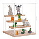 組み立て式アクリル模型玩具ディスプレイボックス  4段鉄製ビルディングブロックのショーケース  木製台座付き  小麦  完成品：23.5x22x27cm  約11個/セット ODIS-WH0029-42-1