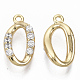 Brass Micro Pave Clear Cubic Zirconia Charms KK-R126-042-NF-2
