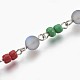 Perles de pierre de lune synthétiques et chaînes de perles de verre AJEW-JB00450-02-1