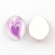Cabochons à fond plat ovale en verre à motif de coeur pour projets de bricolage X-GGLA-R022-45x35-79-2