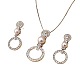Комплекты из ожерелий и серег-гвоздиков из сплава колец FS-WG38D5D-01-5
