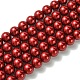 Umweltfreundliche runde Perlenstränge aus gefärbtem Glasperlen HY-A002-10mm-RB038-1