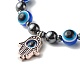 Bracelet extensible en perles de résine mauvais œil pour fille femme BJEW-JB06763-01-4