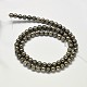 Natural Pyrite Round Beads Strands G-F197-10-14mm-2