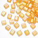 2-Hole Baking Painted Transparent Glass Seed Beads X-SEED-S031-L-251-1