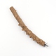 木製の小枝足挽き立っている登山おもちゃケージアクセサリー  鉄パーツ  中小オウム用  淡い茶色  333x36x31~34mm AJEW-WH0189-49-2