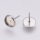 202 Stainless Steel Stud Earring Settings X-STAS-I088-E-04P-2