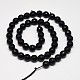 Faceted Round Grade A Black Stone Beads Strands G-N0137-04-12mm-2