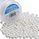 Benecreat 8mm umweltgefärbte perlmuttfarbene Glasperle runde Perle für die Schmuckherstellung mit Perlenbehälter (Anti-Flash-Weiß) HY-BC0001-8mm-RB011