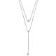 Double collier en forme de y long drop dangle collier délicat y chaîne collier personnalisé zircon pendentif colliers tour de cou à la mode y collier bijoux pour femmes JN1093A-1
