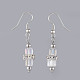 Electroplate Glass Dangle Earrings EJEW-JE03687-3