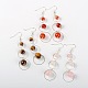Dangling NAtural Gemstone Beads Pendant Earrings EJEW-JE01310-1