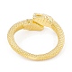 Rack Plating Brass Double Snake Open Cuff Ring for Women RJEW-I083-19G-3