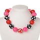 Chunky Round Bubblegum Acrylic Beads Jewelry Sets: Bracelets & Necklaces SJEW-JS00778-04-3
