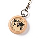 Reloj de bolsillo de bambú con cadena de latón y clips WACH-D017-B06-AB-2