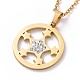 Crystal Rhinestone Star Pendant Necklace with Vacuum Plating 304 Stainless Steel Chains for Women NJEW-E014-24G-1