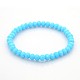 Opaque Solid Color Crystal Glass Rondelle Beads Stretch Bracelets BJEW-F075-02-1
