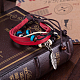 Verstellbar lässig unisex Leder mehradrige Armbänder BJEW-BB15566-B-6