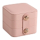 Boîte de rangement carrée en cuir PU à 2 niveau pour ensemble de bijoux PW-WG50103-01-4