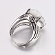 Natural Howlite Wide Band Finger Rings RJEW-K224-A13-2