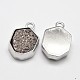 Hexagon Electroplated Natural Druzy Agate Pendants G-M252-02F-2