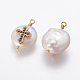 Colgantes naturales de perlas cultivadas de agua dulce PEAR-L027-14B-2