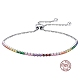 Bracelet de tennis en zircone cubique colorée BJEW-I314-004P-1