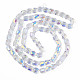 Electroplate transparentes abalorios de vidrio hebras X-EGLA-N002-32-C03-2