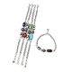 Bracelet à maillons perlés de pierres précieuses naturelles et synthétiques BJEW-M295-02P-1