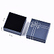 厚紙ジュエリーセットボックス  リングのために  ピアス  ネックレス  内部のスポンジ  ちょう結びの正方形  プルシアンブルー  8.5x8.5x3.6cm CBOX-S021-005A-6