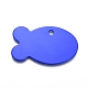 アルミ製ペンダント  空白タグのスタンプ  魚  ブルー  24x38x1mm  穴：3mm ALUM-I002-03H-2