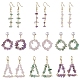 9 пара сережек 9 стилей из натуральных смешанных камней EJEW-JE06343-2