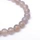 Round Natural Grey Agate Bead Strands G-R345-8mm-07-2