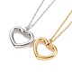 304 collier pendentif coeur en acier inoxydable pour femme NJEW-G019-04-1