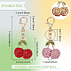 BENECREAT 2 Styles Lovely Cherry with Leaves Keychain KEYC-BC0001-13-2