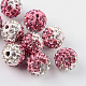 Perles de boule disco en argile polymère de couleur à deux tons manuelles RB-R041-05-1