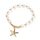 Bracelets à breloques étoile de mer en laiton BJEW-JB05571-03-1