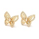 Crystal Rhinestone Butterfly Stud Earrings EJEW-M209-08G-1