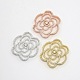Filigree Flower Brass Micro Pave Clear Cubic Zirconia Cabochons ZIRC-P001-10-1