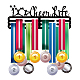 Ph pandahall メダル ホルダー ディスプレイ チアリーディング アワード リボン ハンガー 3 ライン 体操 スポーツ アワード ラック ウォール マウント アイアン フレーム 50 個以上のメダル ランニング バスケットボール 15.75 インチ ODIS-WH0021-061-1