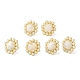 Boucles d'oreilles hexagonales en pierre de lune naturelle avec perles en plastique EJEW-E287-01G-02-2