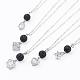 Alloy Charms with Cubic Zirconia Pendant Necklaces NJEW-JN01978-1