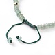 Braccialetti di perline intrecciati in avventurina verde naturale BJEW-O175-C01-3