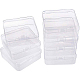 Benecreat 10 paquet carré de boîtes de rangement en plastique transparent pour perles avec couvercles rabattables pour petits objets CON-BC0004-62-1
