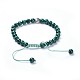 Bracelets de perles tressées en malachite naturelle BJEW-JB04243-06-3