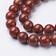 Jaspe rouge naturel ronde perles brins X-GSR10mmC011-2